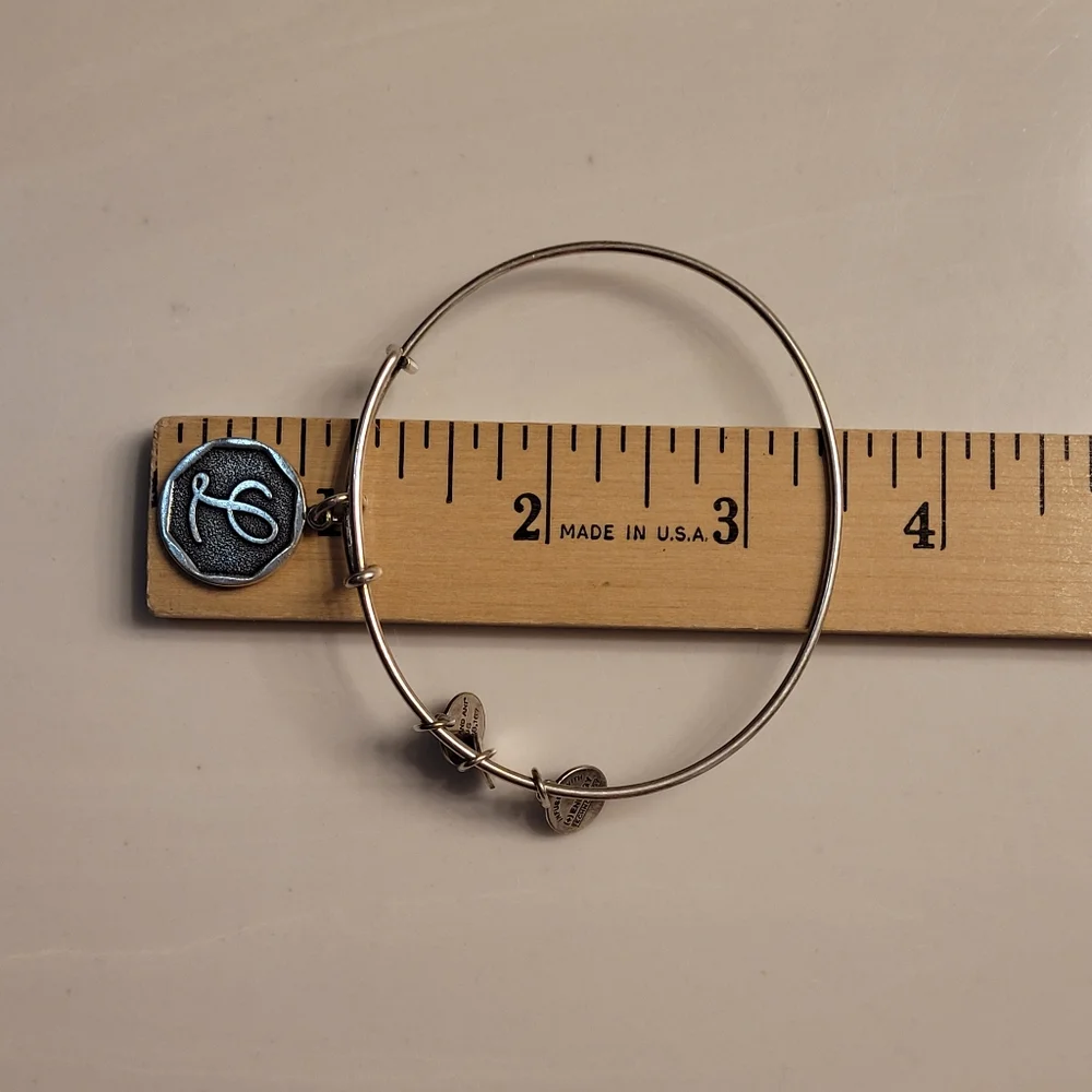 Alex and Ani Monogram Initial "L" Charm Bangle Bracelet Silver-tone - Picture 6 of 13